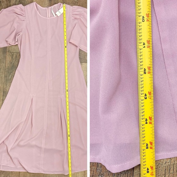 Anthropologie NWT Modern Sheer Midi Dress Violet Ice Pastel Pink Unlined sz 14 - Picture 10 of 11